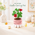 Oxalis Cat Leg Pot Crochet Pattern PDF, Amigurumi Flower Pot Pattern, Handmade Plant Pot Cover, Crochet Home Decor, Instant Download