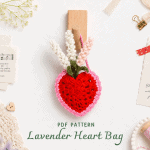 Lavender Heart Bag Crochet Pattern PDF, Floral Heart Purse Pattern, Beginner Friendly Crochet Bag, Digital Download