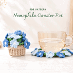 Crochet Nemophila Flower Pot Pattern, Blue Flower Crochet Planter PDF, Amigurumi Flower Pot Cover, DIY Crochet Home Decor, Instant Download