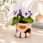 Pansy Cat Leg Pot Crochet Pattern PDF, Flower Pot Crochet Pattern, Cat Paw Planter Cover, Amigurumi Plant Pot, Instant Download - Image 3