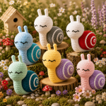Snail Amigurumi Crochet Pattern PDF, Kawaii Garden Animal Plush Tutorial, Crochet Snail Toy Pattern, Handmade Gift Idea, Digital Download