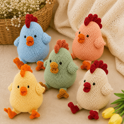 Chicken Crochet Pattern PDF, Cute Hen Amigurumi Plush Tutorial, Farm Animal Crochet Pattern, Easter Decor Pattern