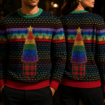 Rainbow Christmas Tree Ugly Sweater, Pride Holiday Sweatshirt Gift for LGBTQ Supporters