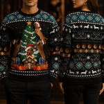 Dachshund Group Ugly Christmas Sweater, Cute Christmas Tree Dog Lover Gift