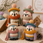 Christmas Owl Crochet Pattern PDF, Holiday Owl Amigurumi Plush Tutorial, Winter Crochet Pattern, Digital Download