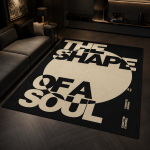 Contemporary Black Beige Statement Rug Luxury Area Rug Soft Floor Carpet for Living Room & Bedroom Decor