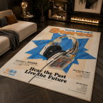Cool Music Lover Rug Vintage Style Premium Area Rug Non-Slip Living Room Carpet Modern Home Decor Gift