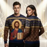 Cretan-style Christ Artwork Ugly Christmas Sweater