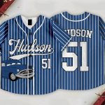 Custom Doc Hudson Cars Kids and Youth Baseball Jersey, DN Pixar Cars Baseball Jersey, Summer Vacation