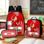Custom Name Knuckles School Backpack, Personalized SN Characters School Bag, DN Back to School Gift 4516864438