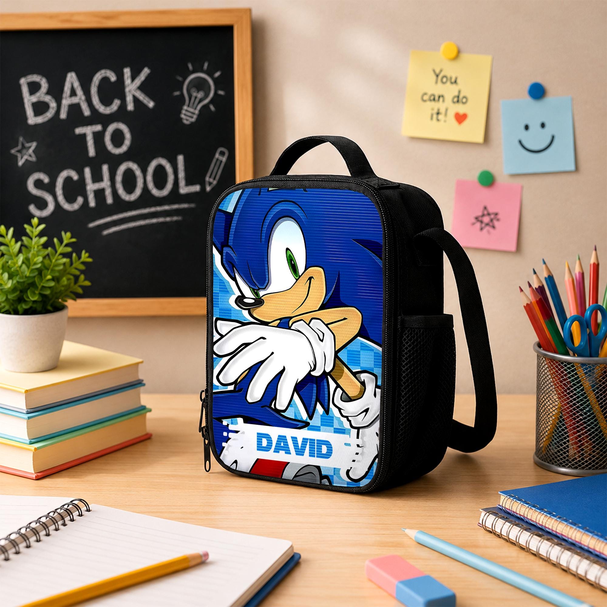 Custom Name Sonic Ring School Backpack, Personalized Sonic Characters School Bag, Disney Back to School Gift 4519522934 Custom Name SN Ring School Backpack, Personalized SN Characters School Bag, DN Back to School Gift 4519522934 - Image 1