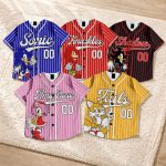 Custom SN Team Kids and Youth Baseball Jersey, SN Character Baseball Jersey, Summer Vacation