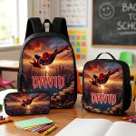 Custom Spiderman Backpack With Name, Superhero School Set For Boys, Back To School Gift 4521202331