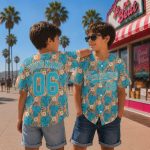 Custom Team Name Tropical Flower Baseball Jersey, Personalized Hawaii Floral Baseball Shirt, Summer Team Gift - Image 12