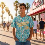 Custom Team Name Tropical Flower Baseball Jersey, Personalized Hawaii Floral Baseball Shirt, Summer Team Gift - Image 7