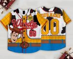 Custom Toy Story Woody Kids and Youth Baseball Jersey, Aldult Unisex Varsity Baseball Jersey, Summer Vacation