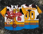 Custom Toy Story Woody Kids and Youth Baseball Jersey, Aldult Unisex Varsity Baseball Jersey, Summer Vacation - Image 2