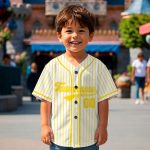 Custom White Gold Baseball Jersey, Personalized Name Number Tee, Kids Sports Apparel