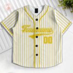 Custom White Gold Baseball Jersey, Personalized Name Number Tee, Kids Sports Apparel - Image 5