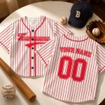 Custom White Red Baseball Jersey, Personalized Team Shirt, Kids Sports Apparel - Image 2
