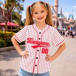 Custom White Red Baseball Jersey, Personalized Team Shirt, Kids Sports Apparel - Image 3