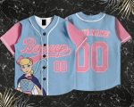 Cutsom Bo Peep Kids and Youth Baseball Jersey, Toy Story Pink Blue Baseball Jersey, Summer Vacation
