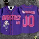 Cutsom Gwen Stacy Kids and Youth Baseball Jersey, DN Spiderman Baseball Jersey, Summer Vacation