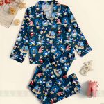 Donald Duck Emotions Unisex Satin Pajamas Set, Spooky Season Pajamas , Long Sleeve And Short Styles - Image 2