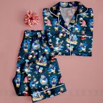 Donald Duck Emotions Unisex Satin Pajamas Set, Spooky Season Pajamas , Long Sleeve And Short Styles - Image 3