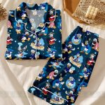 Donald Duck Emotions Unisex Satin Pajamas Set, Spooky Season Pajamas , Long Sleeve And Short Styles - Image 4