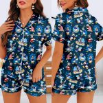 Donald Duck Emotions Unisex Satin Pajamas Set, Spooky Season Pajamas , Long Sleeve And Short Styles - Image 8