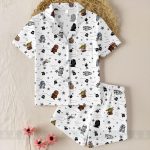 Droid Baby Yoda Grogu Satin Pajamas Set, Cute Cartoon Sleepwear, Vacation Pajama Gift