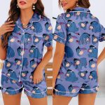 Eeyore Emotions Unisex Satin Pajamas, DN Cute Eeyore Pajamas, Long Sleeve And Short Styles - Image 2