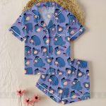 Eeyore Emotions Unisex Satin Pajamas, DN Cute Eeyore Pajamas, Long Sleeve And Short Styles - Image 4