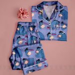 Eeyore Emotions Unisex Satin Pajamas, DN Cute Eeyore Pajamas, Long Sleeve And Short Styles - Image 5