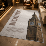 European Inspired City Rug Premium Area Rug Non-Slip Living Room Carpet Modern Home Decor Gift
