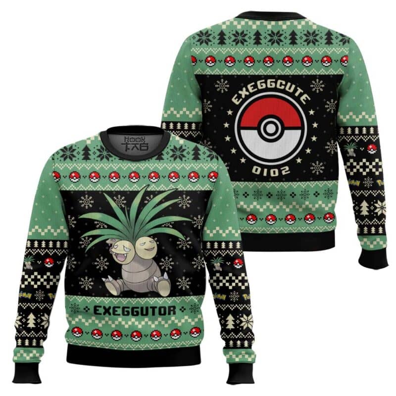 Exeggutor Ugly Christmas Sweater, PKM Holiday Gift, Funny Winter Pullover