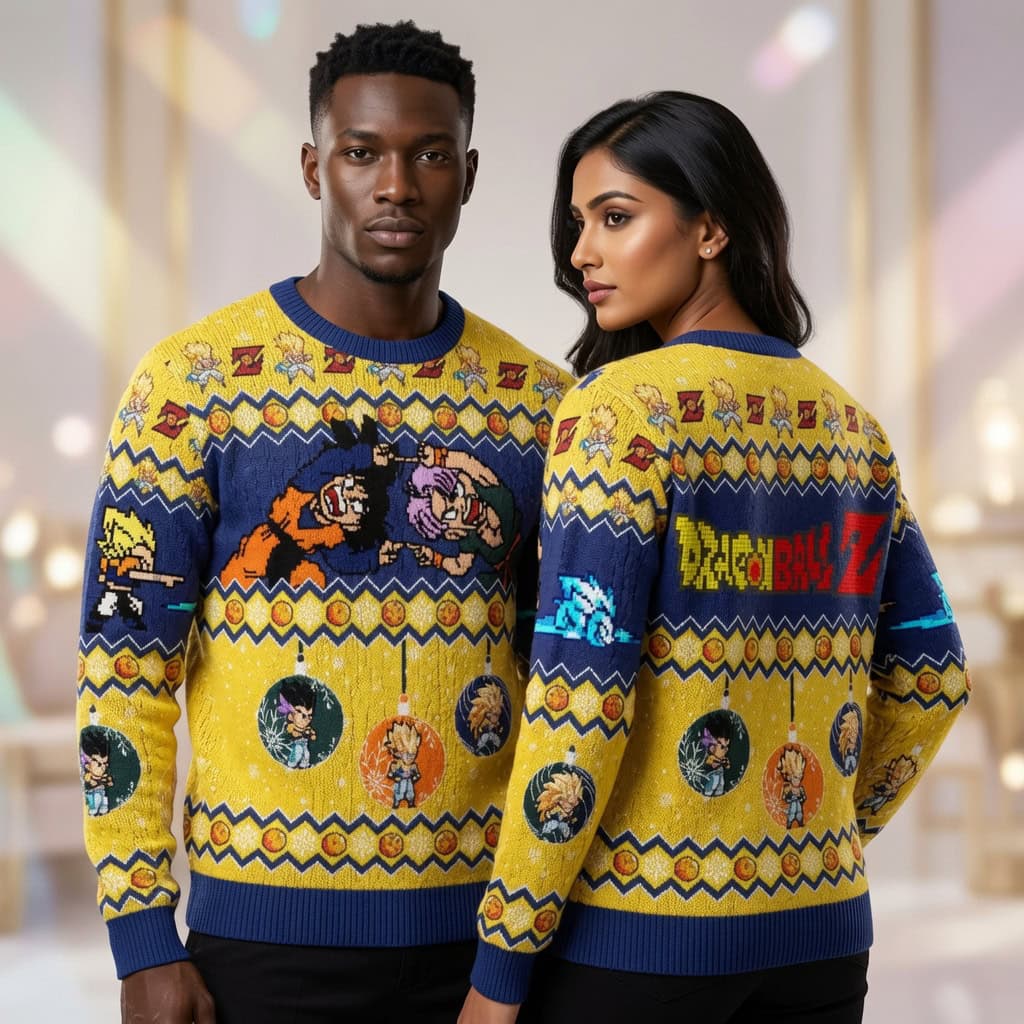 Funny Anime Christmas Sweater, DB Holiday Sweater for Fans