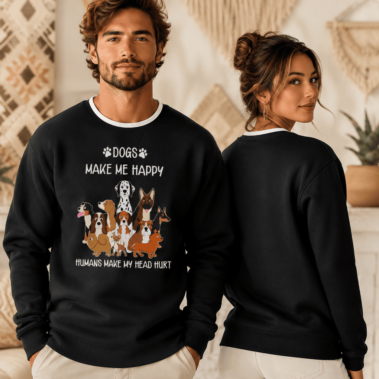 Funny Dog Lover Ugly Christmas Sweater, Multi Breed Pet Holiday Jumper, Unisex Animal Lover Gift