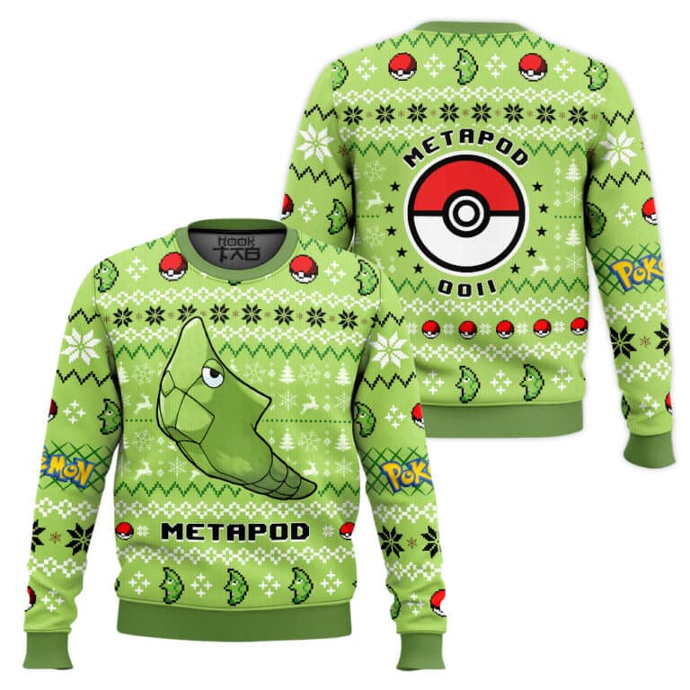 Funny Metapod Ugly Christmas Jumper, Video Game Nerd Sweater