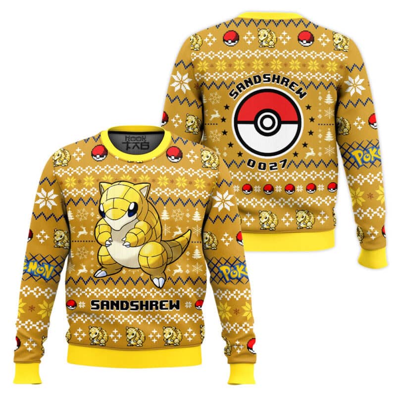 Funny Sandshrew Ugly Jumper, Video Game Nerd Christmas Sweater