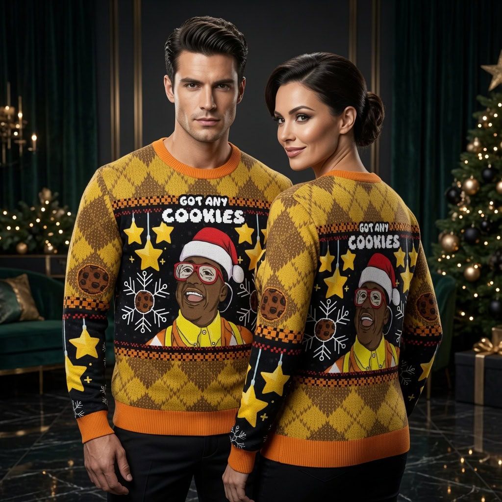 Got Any Cookies Ugly Christmas Sweater - Steve Harvey Funny Meme Holiday Sweater