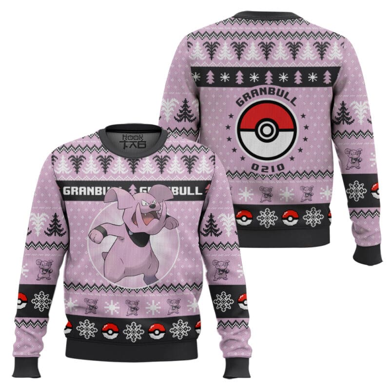 Granbull PKM Ugly Christmas Sweater - Fairy Type Anime Holiday Sweater