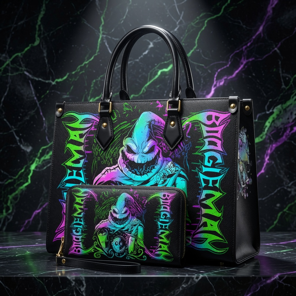 Halloween Oogie Boogie Purse Handbag Set - Women Leather Bag - Gothic Bags - Leather Bags Shoulder Halloween Oogie Boogie Purse Handbag Set - Women Leather Bag - Gothic Bags - Leather Bags Shoulder - Image 1