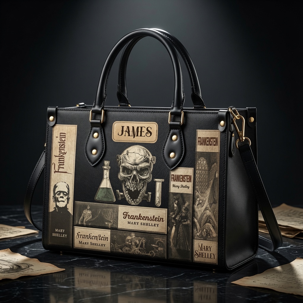 Halloween Skeleton Elegant Custom Libro Horror Purse, Frankenstein Fans Gift Halloween Skeleton Elegant Custom Libro Horror Purse, Frankenstein Fans Gift - Image 1