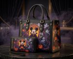 Halloween Tote Bag & Wallet Set, Gothic Pumpkin Ghost Handbag, Spooky Fall Purse, Women's Fashion Shoulder Bag, Halloween Accessories