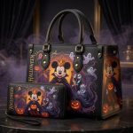Halloween Tote Bag & Wallet Set, Gothic Pumpkin Ghost Handbag, Spooky Fall Purse, Women's Fashion Shoulder Bag, Halloween Accessories