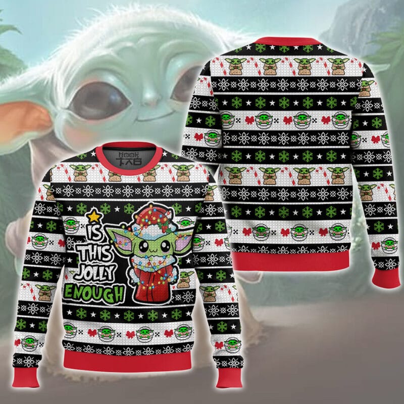 Is This Jolly Enough Alien Ugly Christmas Sweater, Sci Fi Sweatshirt