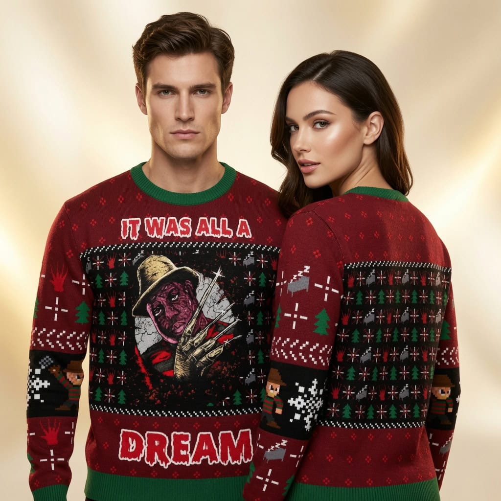 It Was All A Dream Horror Nightmare Ugly Christmas Sweater, Xmas Sweatshirt