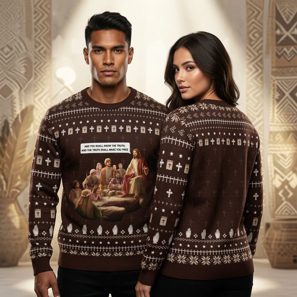 Jesus The Truth Shall Make Make You Free Ugly Christmas SweaterJesus The Truth Shall Make Make You Free Ugly Christmas Sweater Jesus The Truth Shall Make Make You Free Ugly Christmas SweaterJesus The Truth Shall Make Make You Free Ugly Christmas Sweater - Image 1